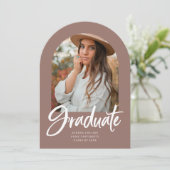 アーチ フォト ブラシ カリグラフィー 卒業 披露宴 招待状 (スタンド正面)