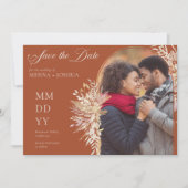 アーチ フォト ボタニカル フオリッジ テラコッタ ホリゾンタル セーブザデート (正面)