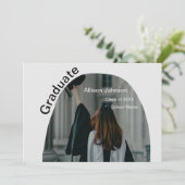 アーチ フォト モダン エレガント シンプル 卒業パーティー 招待状 (スタンド正面)