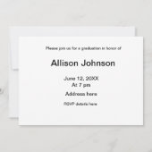 アーチ フォト モダン エレガント シンプル 卒業パーティー 招待状 (裏面)