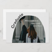 アーチ フォト モダン エレガント シンプル 卒業パーティー 招待状 (正面/裏面)