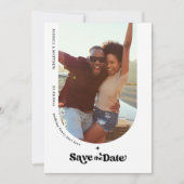 アーチ フォト モダン レトロ タイポグラフィー セーブ ザ デート セーブザデート (正面)