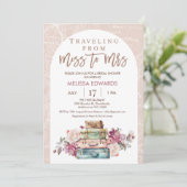 アーチ ボーホー トラベリング ミス トゥ ミセス ブライダルシャワー 招待状 (スタンド正面)