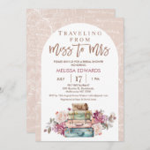 アーチ ボーホー トラベリング ミス トゥ ミセス ブライダルシャワー 招待状 (正面/裏面)