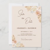 アーチ ボーホー パンパス ドライ グラス セーブザデート (正面)