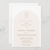 アーチ |ミニマル結婚式招待状 招待状 (正面/裏面)