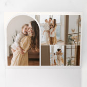 アーチ ヴィンテージ メリークリスマス アイボリー フォト トリフォールド (内部最初)