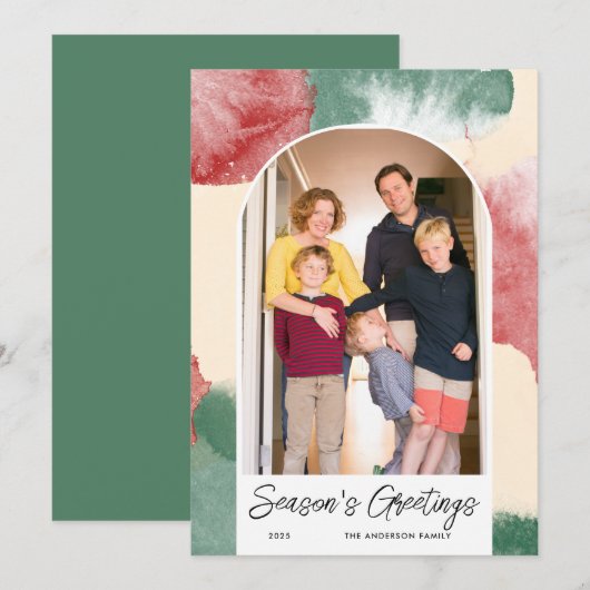 アーチ 写真 アブストラクト 水彩 クリスマス (正面/裏面)