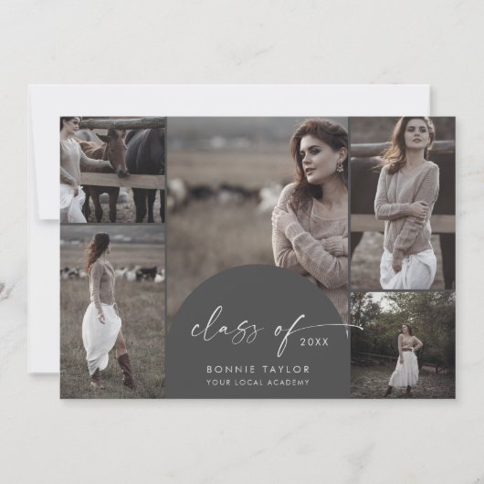 アーチ | Gray Class of 2024写真数々の卒業 案内状 (正面)