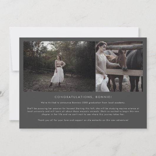 アーチ | Gray Class of 2024写真数々の卒業 案内状 (裏面)