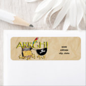 アーッ！海賊の宝物、オウム&アイパッチ ラベル (インサイチュ)