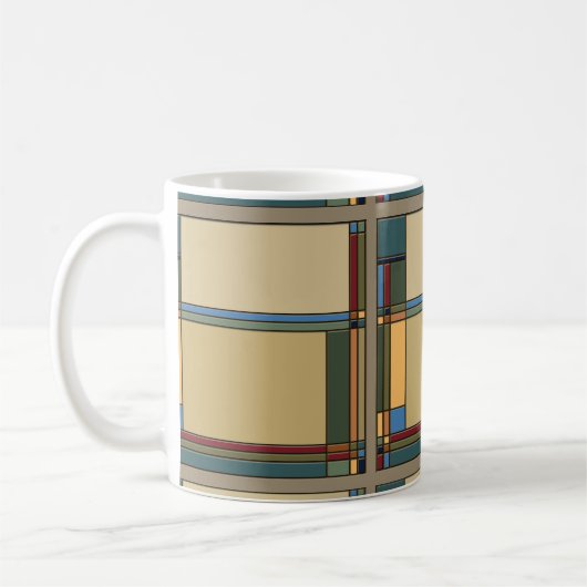 アーツはっきりした&クラフツジオメトリックバンガローパターン コーヒーマグカップ (左)