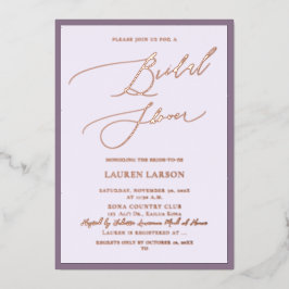 アーツアップ ラグジュアリー カリグラフィー ダスティ パープル ローズ ゴールド 箔招待状