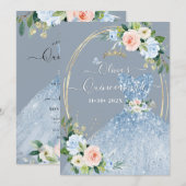 アーツアップ H2 ピンク ブルー ローズ スパーキング キンセアニエラ 招待状 (正面/裏面)