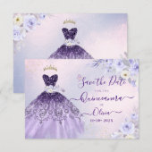 アーツアプリ H2 オンブレ パープル スパークリング キンセアニエラ 招待状 (正面/裏面)