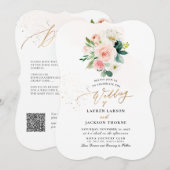 アーツアプリ H2  バラのウェディング ブッシュ ピンク 招待状 (正面/裏面)