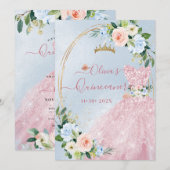 アーツアプリ H2 バラのスパークリング キンチェアラ 水色 招待状 (正面/裏面)