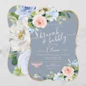 アーツアプリ H2 バラのピンクとブルー ブランシュとバブルリー 招待状 (正面/裏面)