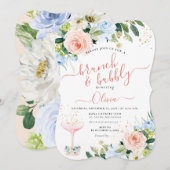 アーツアプリ H2 バラ色のピンクのローズ ブランシュ バブル 招待状 (正面/裏面)