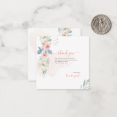 アーツアプリ H2 ブラッシュ ピンク ローズ ベイビー シャワー サンクス ノートカード (正面/裏面インサイチュ)