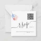 アーツアプリQRコード招待状 水彩 フレッシュ ピンクのバラ ノートカード (正面)