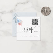 アーツアプリQRコード招待状 水彩 フレッシュ ピンクのバラ ノートカード (正面/裏面インサイチュ)