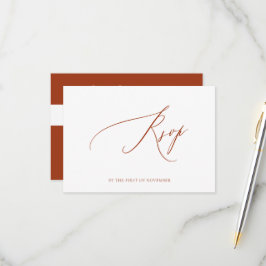 アーツアプ エレガントなテラコッタの招待状 Luxe カリグラフィー 出欠カード