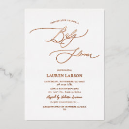 アーツアプ エレガント ローズゴールド カリグラフィー ベビーシャワー 箔シーズンカード