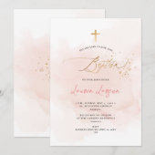アーツアプ エレガント H2 ウォッシュド ペイルピンク 洗礼 招待状 (正面/裏面)