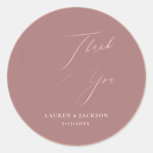 アーツアプ ダスティ ローズ ゴールド ありがとう DIY カラー ラウンドシール (正面)