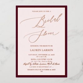 アーツアプ ルクセ カリグラフィー ワインレッド ローズゴールド 箔招待状