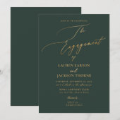 アーツアプ 偽の金のフォレストグリーンエンゲージメント 招待状 (正面/裏面)
