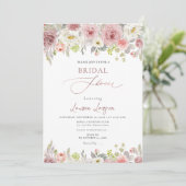 アーツアプ H2 ダスティピンクのバラ ブライダルシャワー 招待状 (スタンド正面)