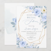 アーツアプ H2 ダスティーブルー ローズ ブライダルシャワー 招待状 (正面/裏面)