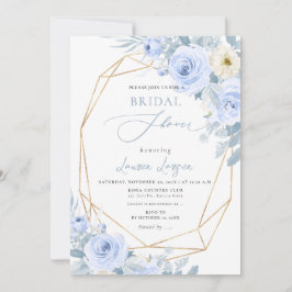アーツアプ H2 ダスティーブルー ローズ ブライダルシャワー 招待状