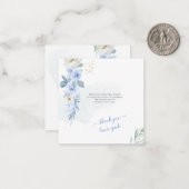 アーツアプ H2 ベビーブルー ローズ シャワー サンクス ノートカード (正面/裏面インサイチュ)