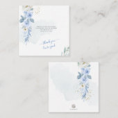 アーツアプ H2 ベビーブルー ローズ シャワー サンクス ノートカード (正面/裏面)