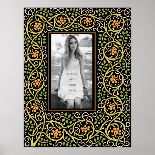 アーツアンドクラフツムーブメント縁どアンティーク ポスター (正面)