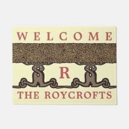 アーツアンドクラフツヴィンテージロイクロフトフルーツツリーヘッジ ドアマット