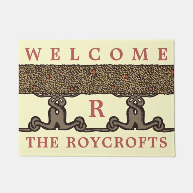 アーツアンドクラフツヴィンテージロイクロフトフルーツツリーヘッジ ドアマット (正面)