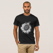 アーツィーモノクロヒマワリ Tシャツ (正面フル)