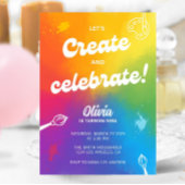 アーツカラフルクラフツ絞り染め絵を描ズテーマブデイ 招待状