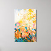 アーツカラフル素晴らしー抽象芸術絵を描箔金ゴールド キャンバスプリント (正面)