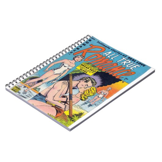 アーツポップ・アートのー実在ラヴ – ロマンスヴィンテージ漫画 ノートブック (左側)