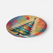 アーツポップ・アートの幾何クリスマスツリーを正方形に ペーパープレート (アングル)