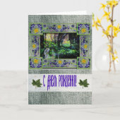 アーツロシアの&クラフツデニム誕生日カード カード (黄色い花)