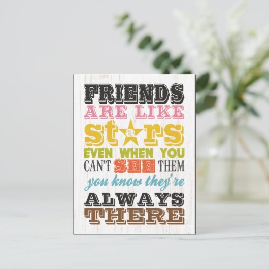 アーツ感動的ー – 友達は星のようなもの。 ポストカード (スタンド正面)