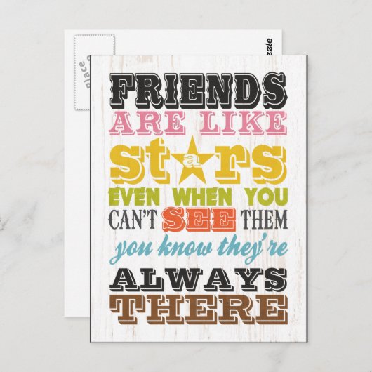 アーツ感動的ー – 友達は星のようなもの。 ポストカード (正面/裏面)