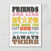 アーツ感動的ー – 友達は星のようなもの。 ポストカード (正面)