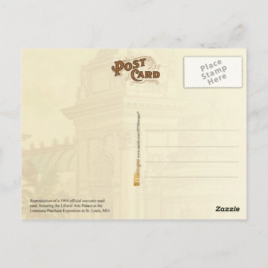 アーツ自由主義のパレス – 1904年記念メールカード ポストカード (裏面)